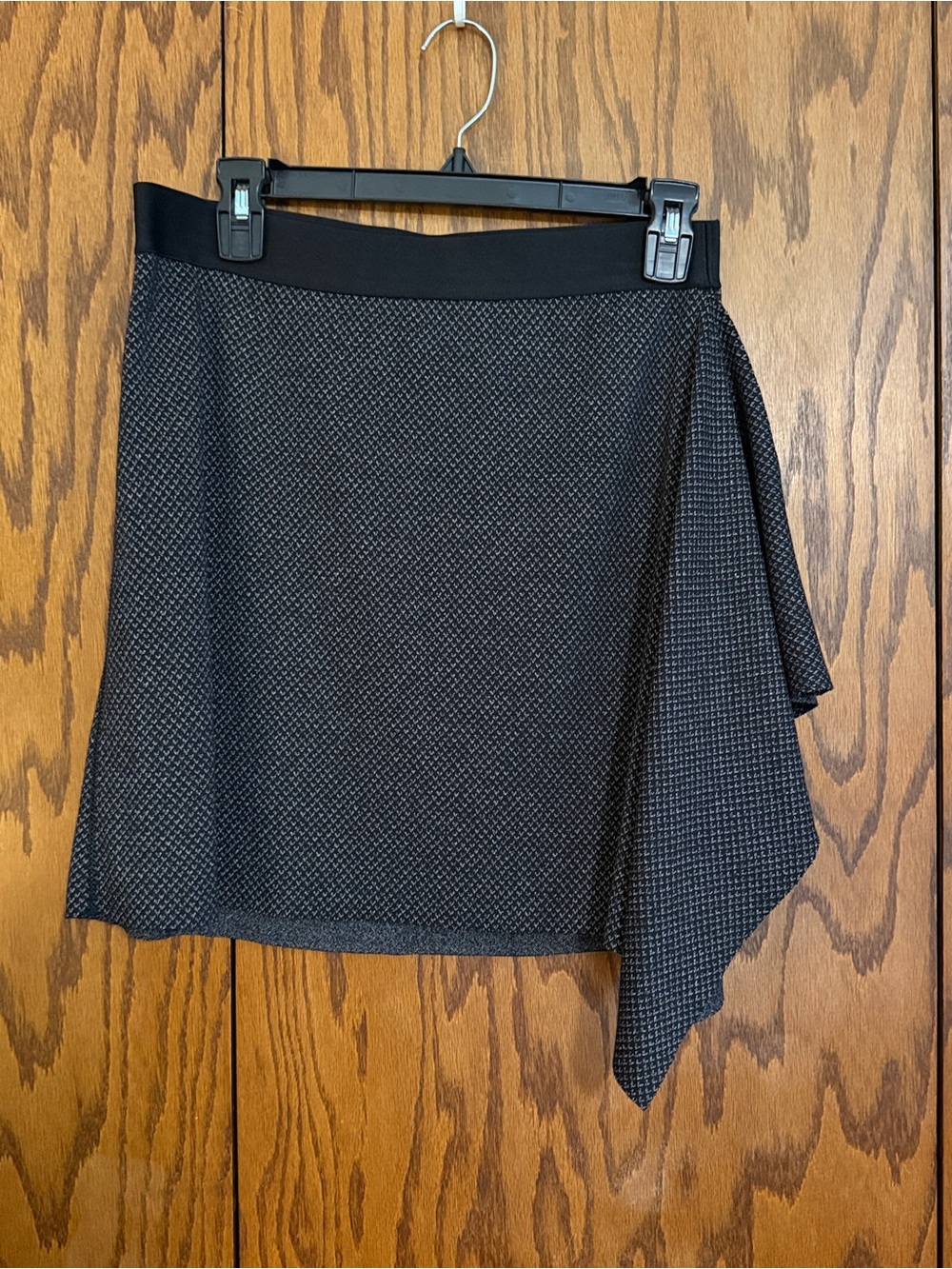 Leon Max Limited Edition Asymmetrical Draped Skirt Black Charcoal Size M